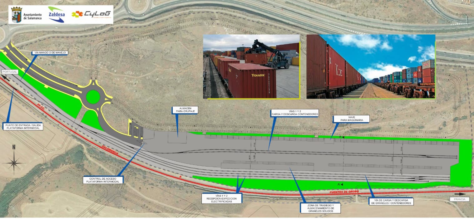 Plano de la Plataforma Intermodal Ferroviaria de Salamanca. 