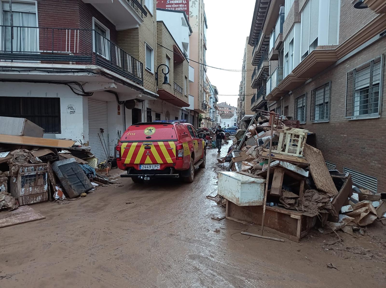 Vehículo de los Bomberos de Salamanca en Paiporta