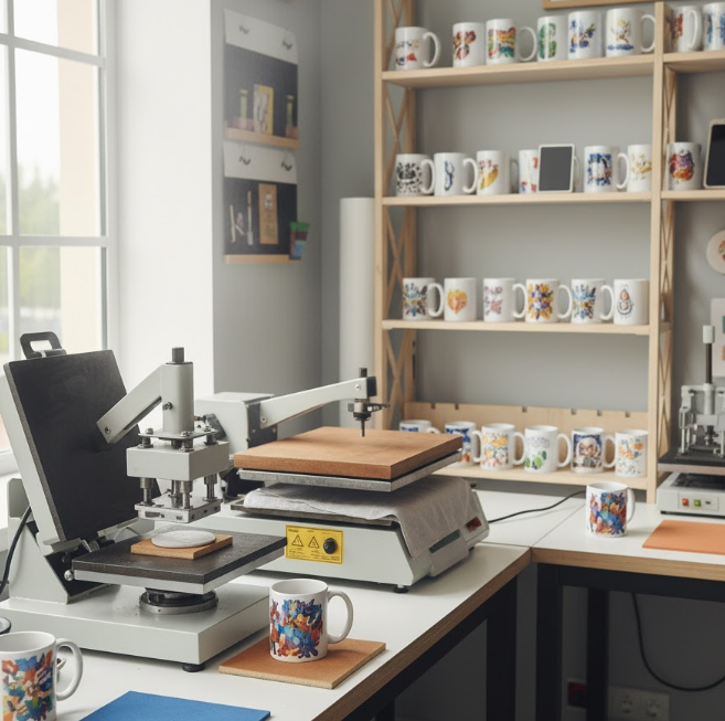 sublimación de tazas y plancha de calor