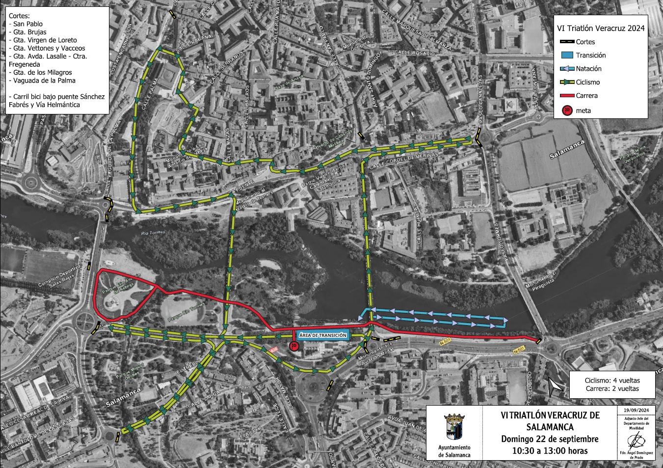 Cortes de tráfico y desvíos por el VI Triatlón Veracruz de Salamanca