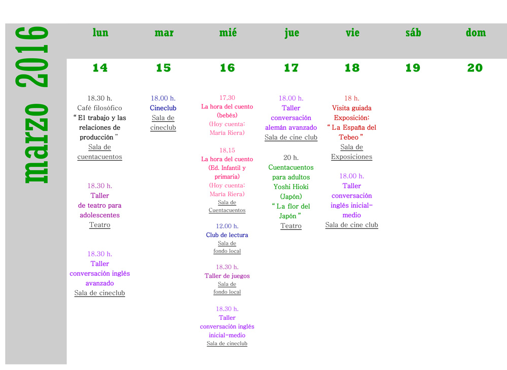 Agenda semanal