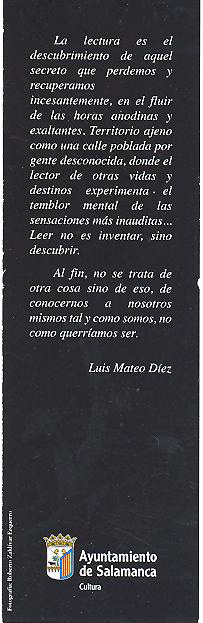 Marcapaginas Placer de leer 2010 segundo trasera