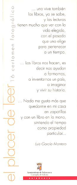 Marcapaginas Placer de leer 2009