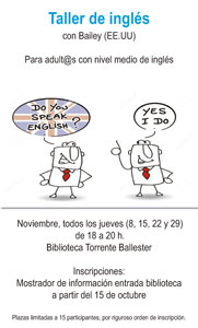Taller de ingles para adult s nivel medio. inscripciones a partir del 15 de octubre