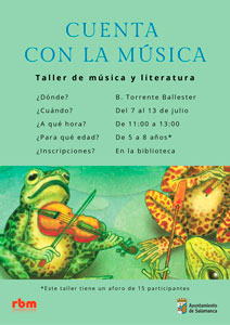 Taller infantil de verano. cuenta con la musica
