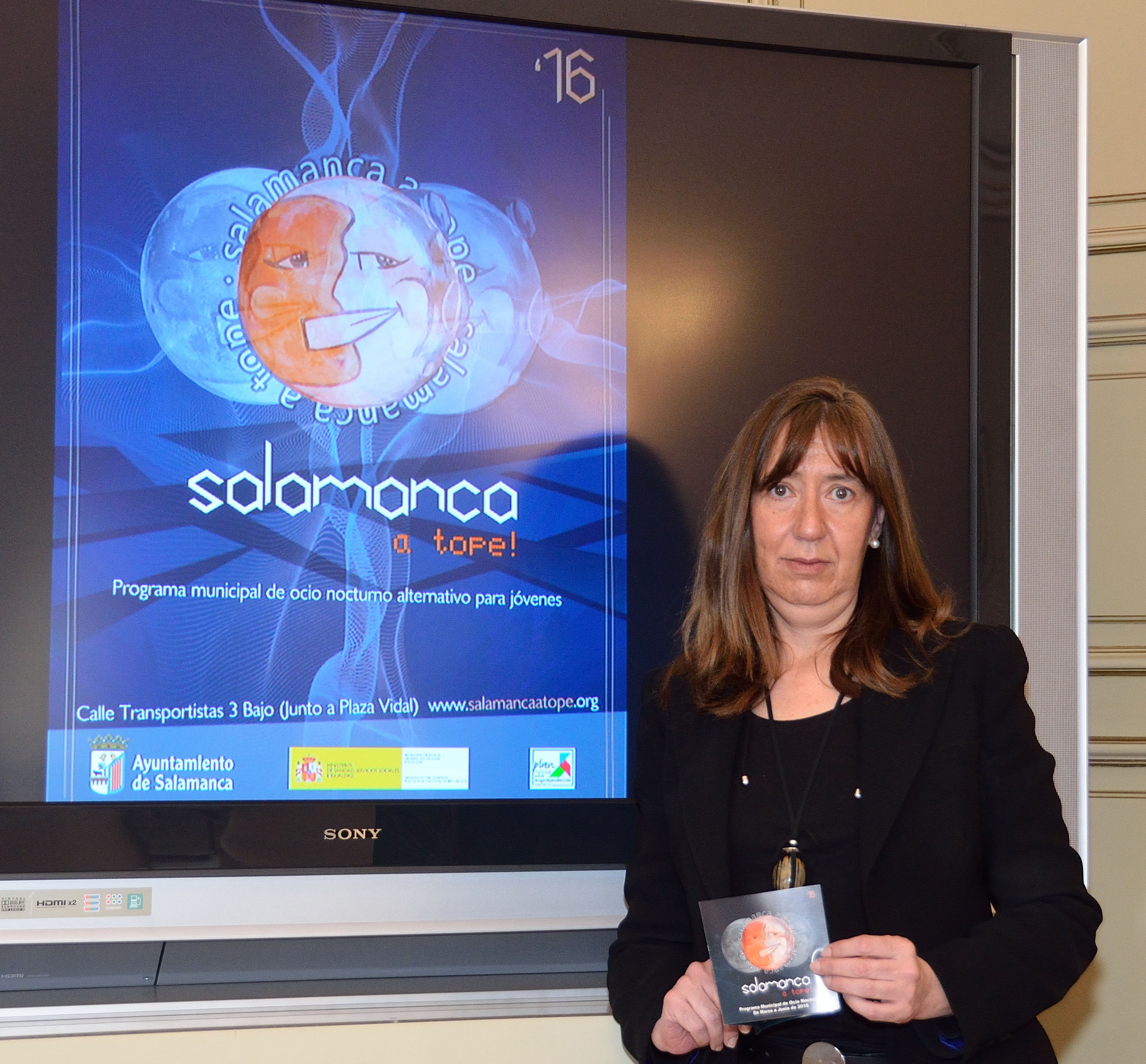 La concejala de Salud Publica  en la presentacion del programa municipal  Salamanca a tope