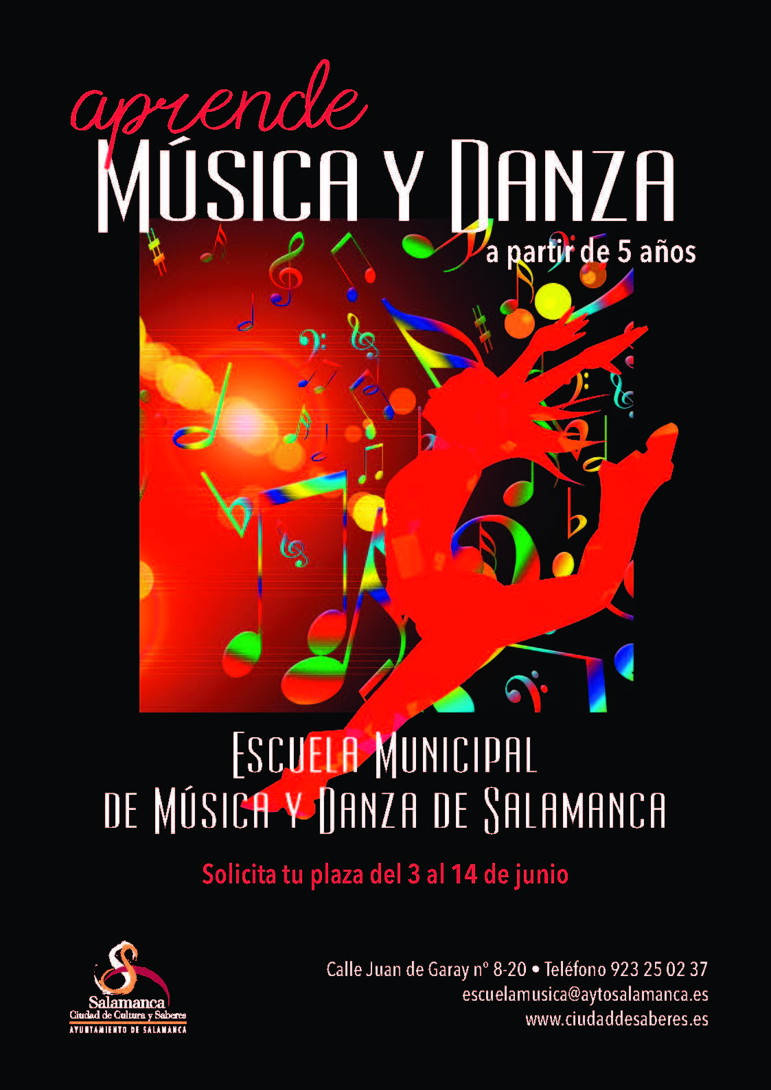 Cartel de la Escuela Municipal de Musica y Danza
