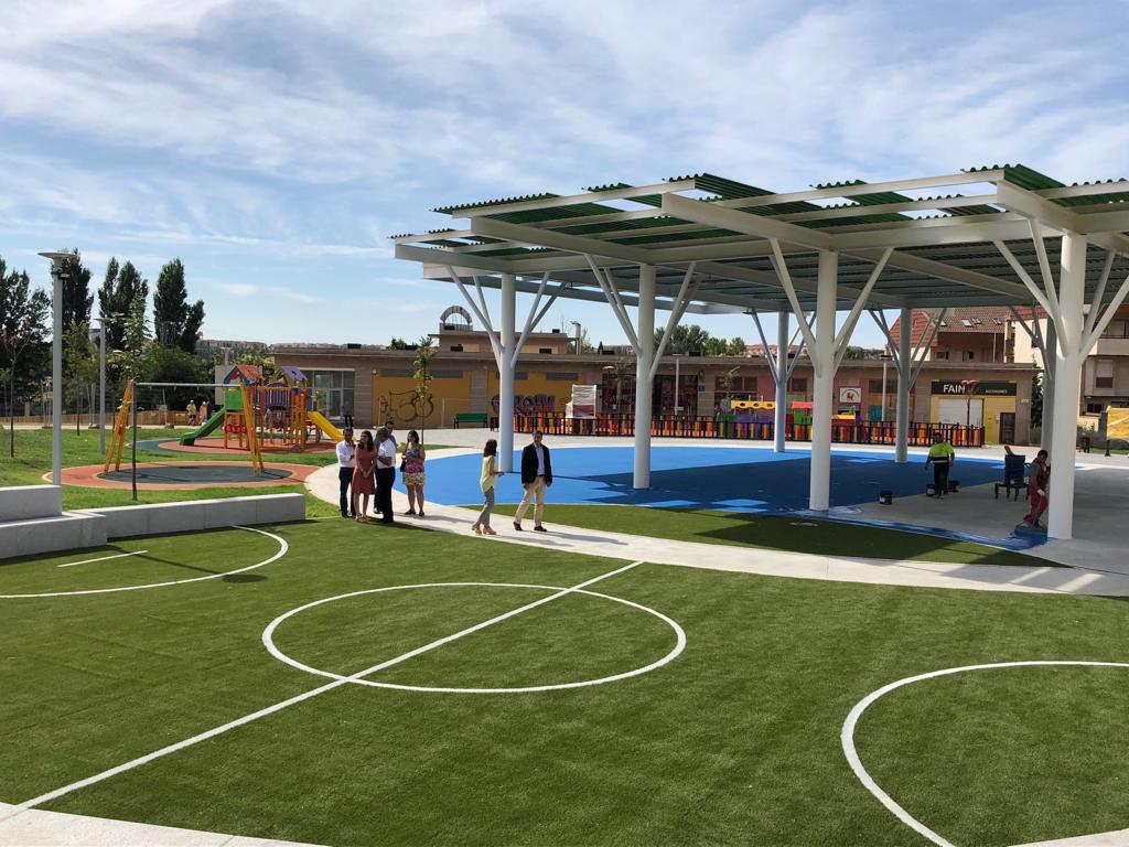 Imagen del estado actual de las obras del nuevo parque en el barrio de Huerta Otea
