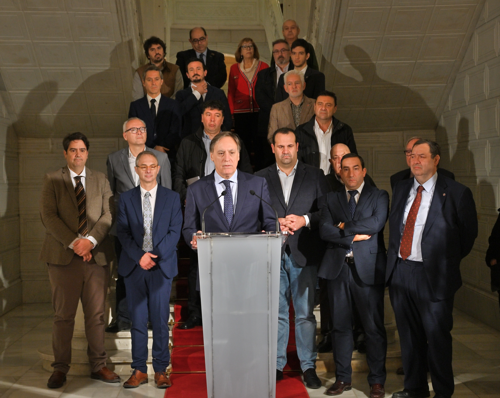 Representantes de las instituciones y entidades firmantes del manifiesto en defensa del tren