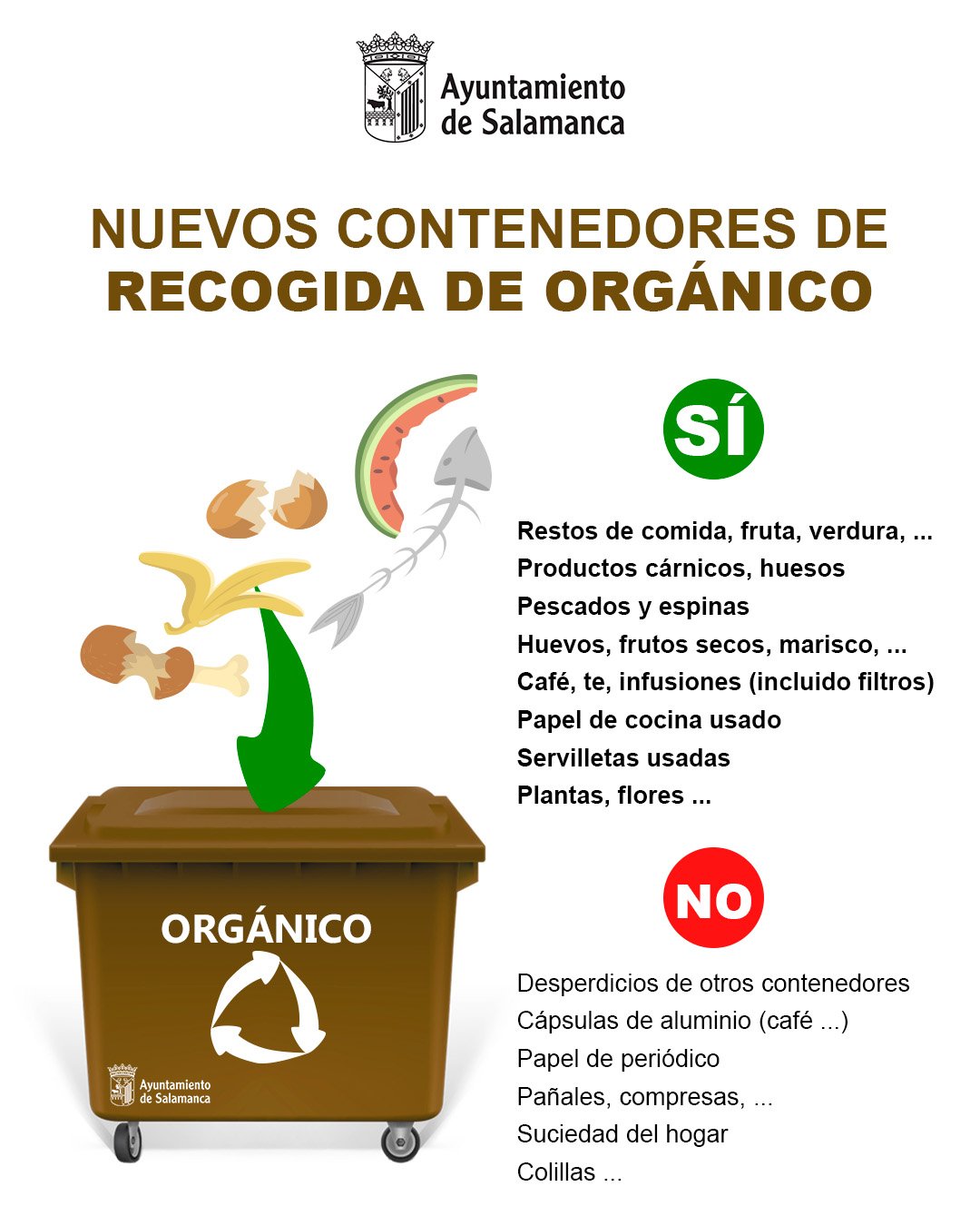 Campana informativa sobre los nuevos contenedores marrones para materia organica