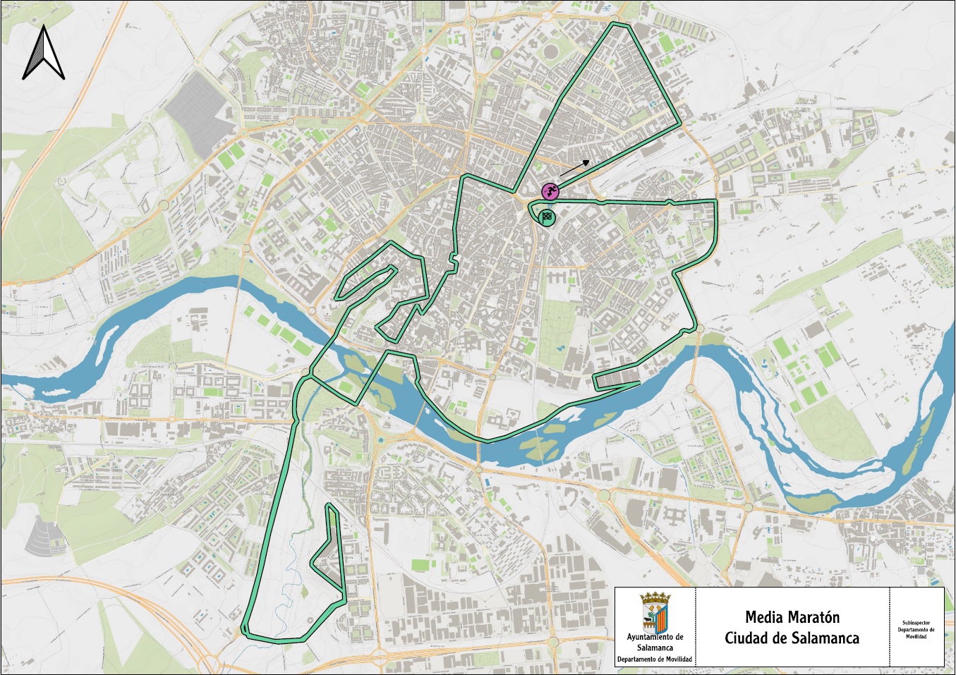 Recorrido de la duodecima Media Maraton Ciudad de Salamanca