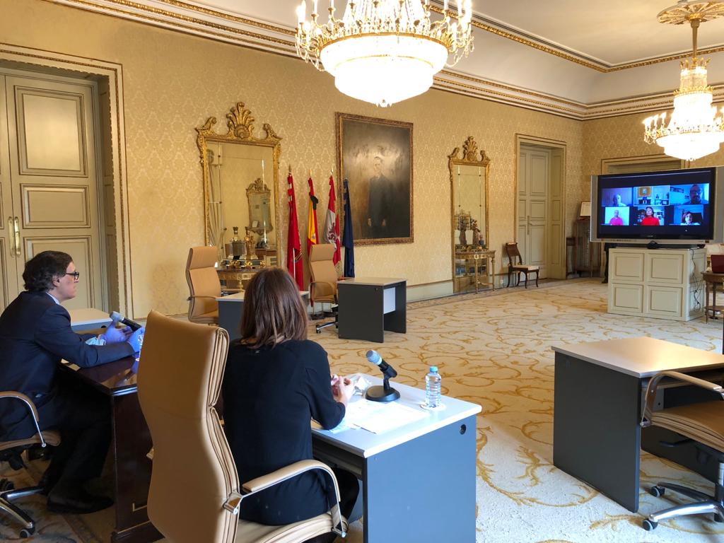 El alcalde preside una videoconferencia con miembros de FEVESA  FECISA y FAUBA