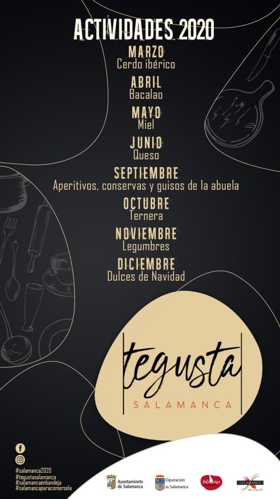 Calendario de actividades en redes de  TeGusta Salamanca