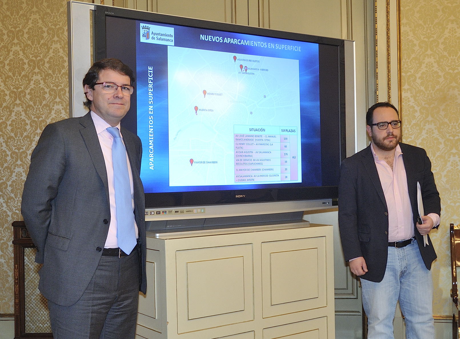 El alcalde de Salamanca  Alfonso Fernandez Manueco y el Concejal de Obras  Daniel Llanos