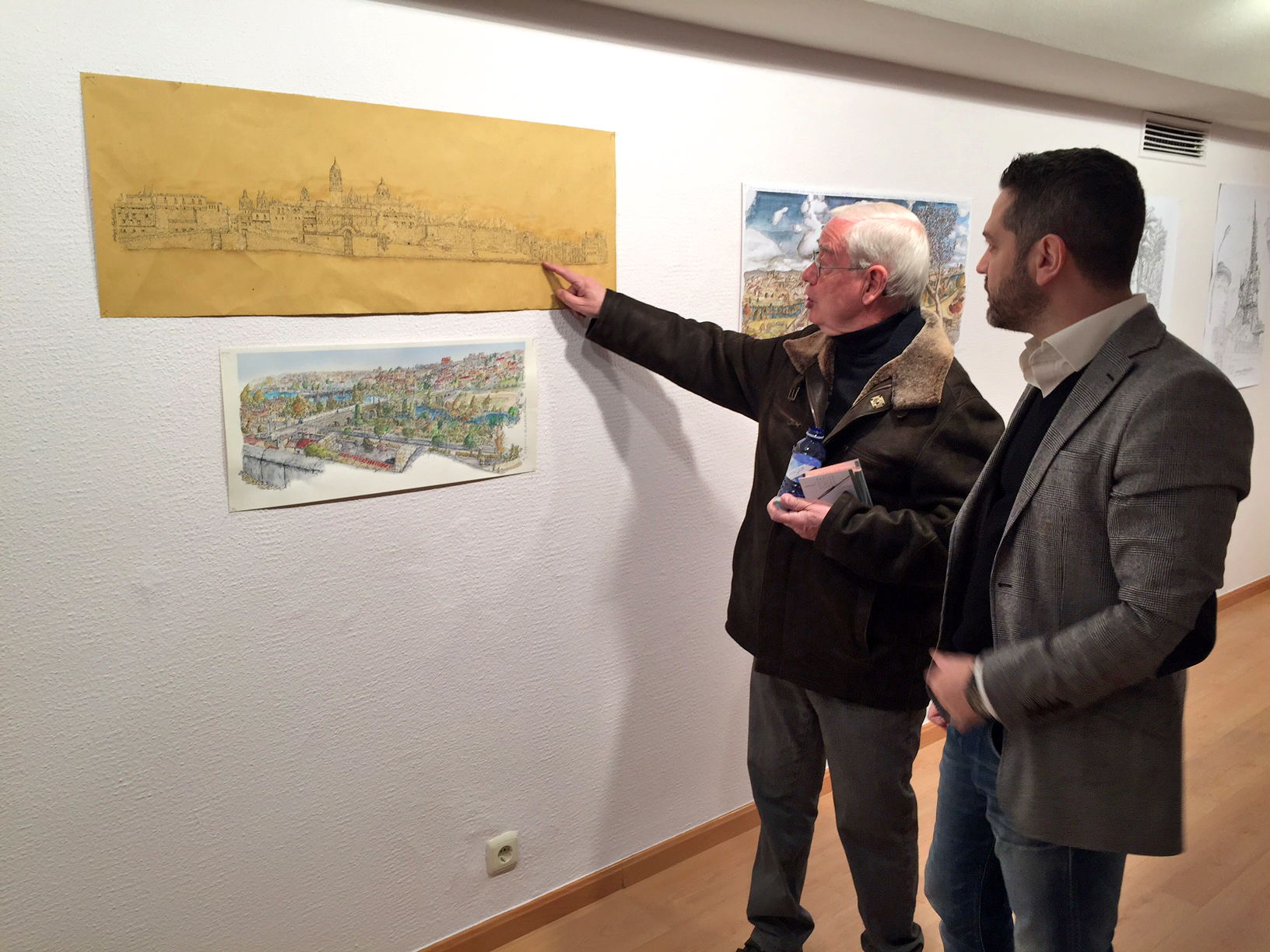 Ambas partes de la exposicion tienen en la Salamanca del hoy y del ayer su punto de conexion