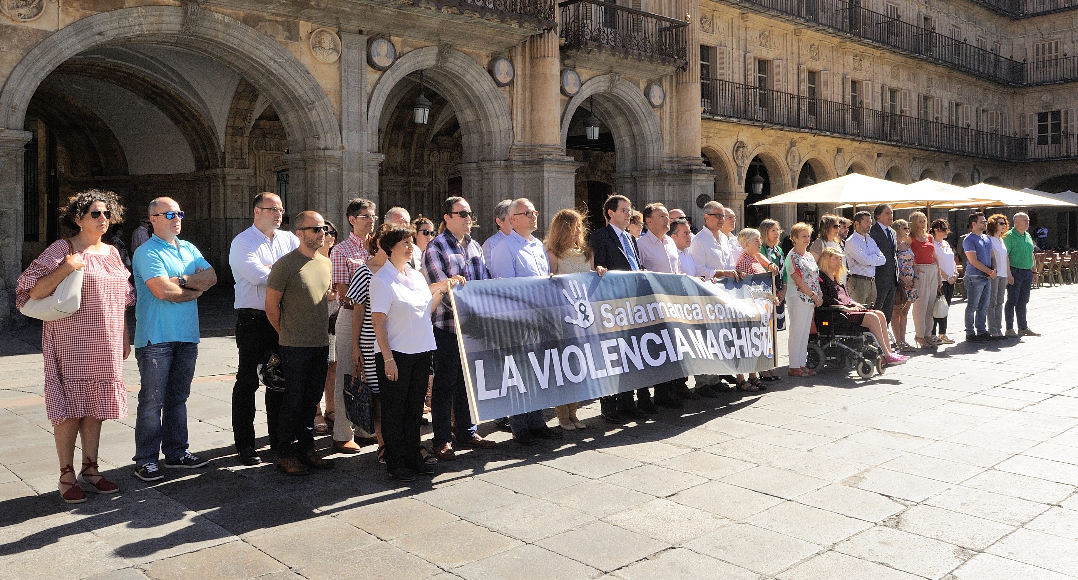 Una de las concentraciones contra la violencia machista en la Plaza Mayor