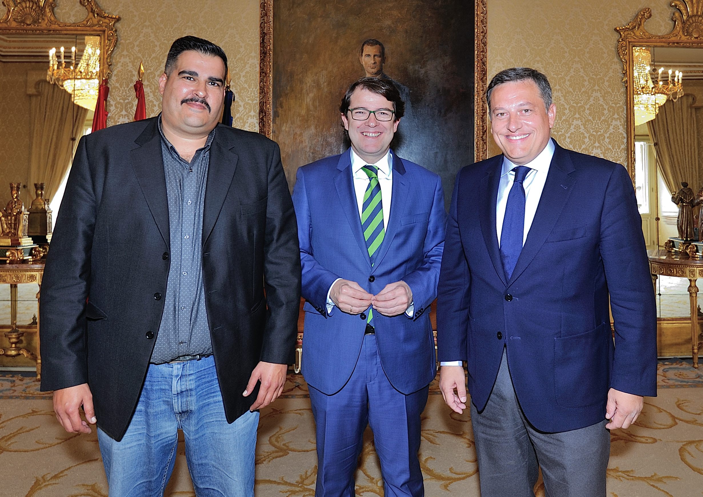 El alcalde de Salamanca junto a los Presidentes de Unionistas y Salmantino