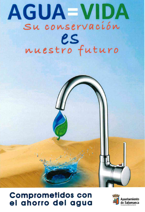 Cartel de la campana por un consumo responsable de agua