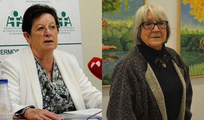 La Presidenta de la Asociacion de Enfermos de Alzheimer y la pintora Isabel Villar