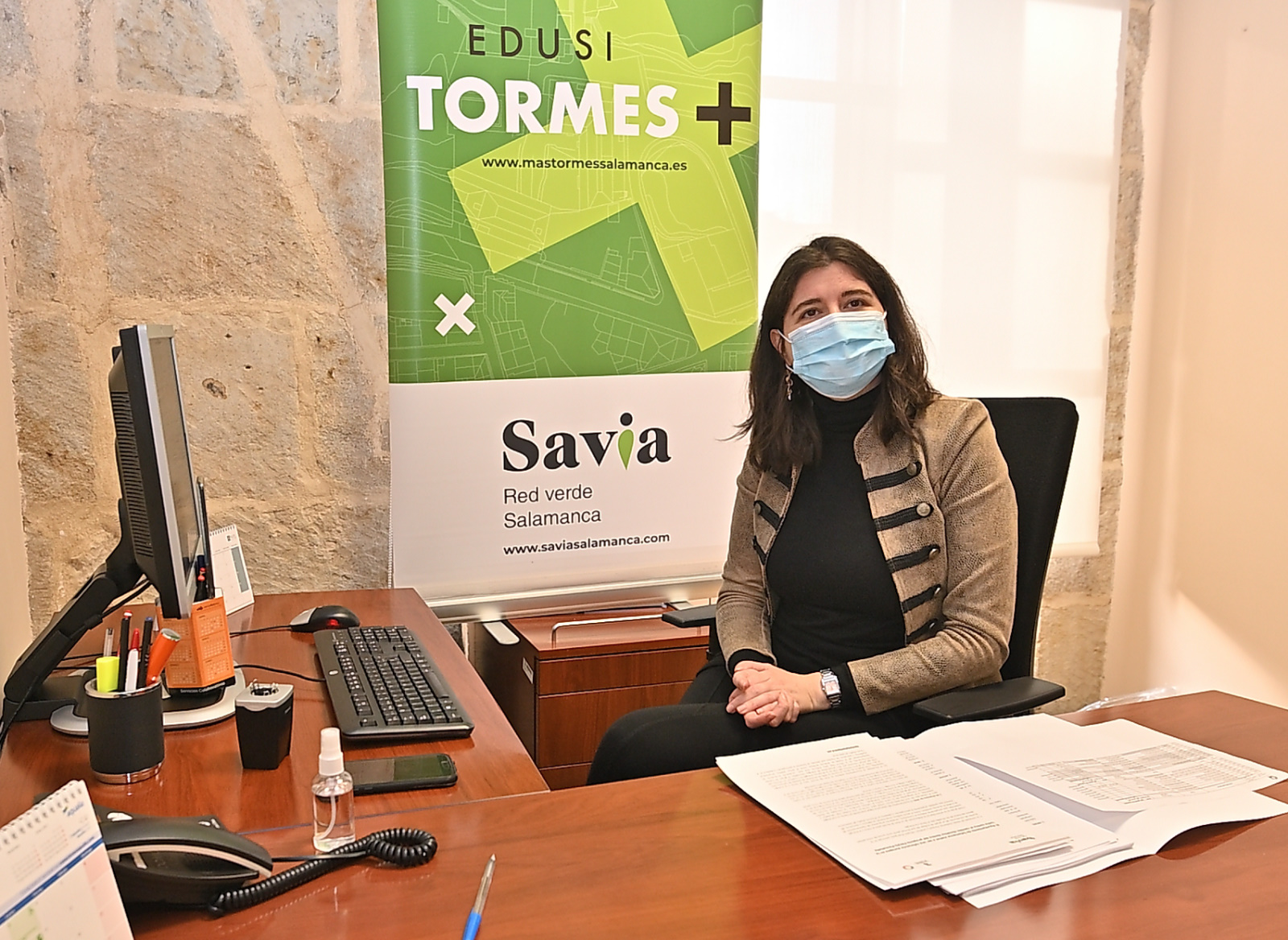 La concejala de Medio Ambiente  Miryam Rodriguez  al inicio de la videoconferencia