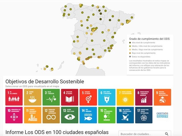 Los Objetivos de Desarrollo Sostenible en 100 ciudades espanolas