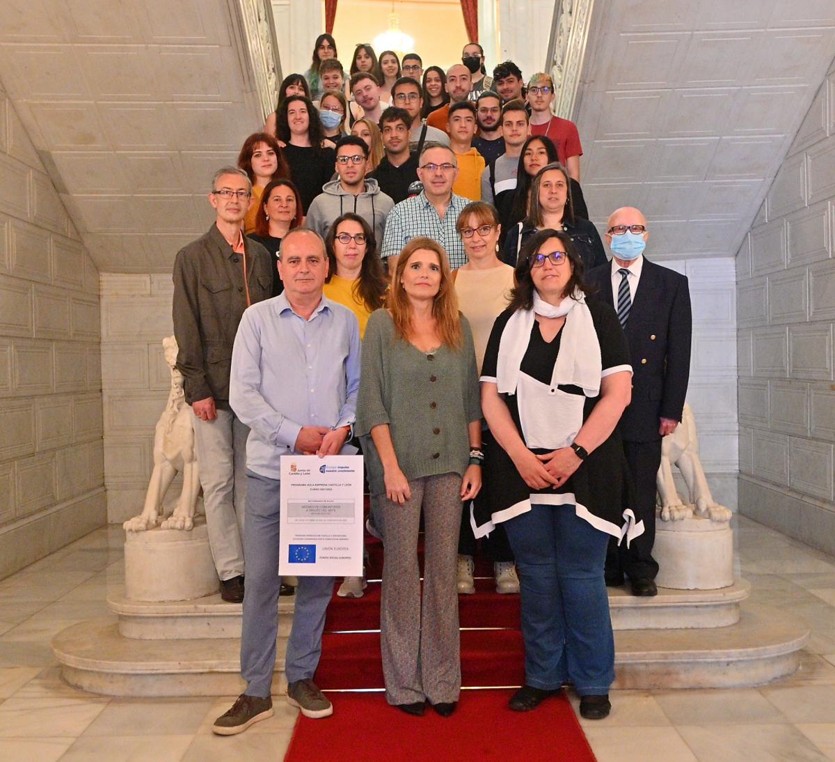 Almudena Parres  profesores y alumnos del IES Fernando de Rojas