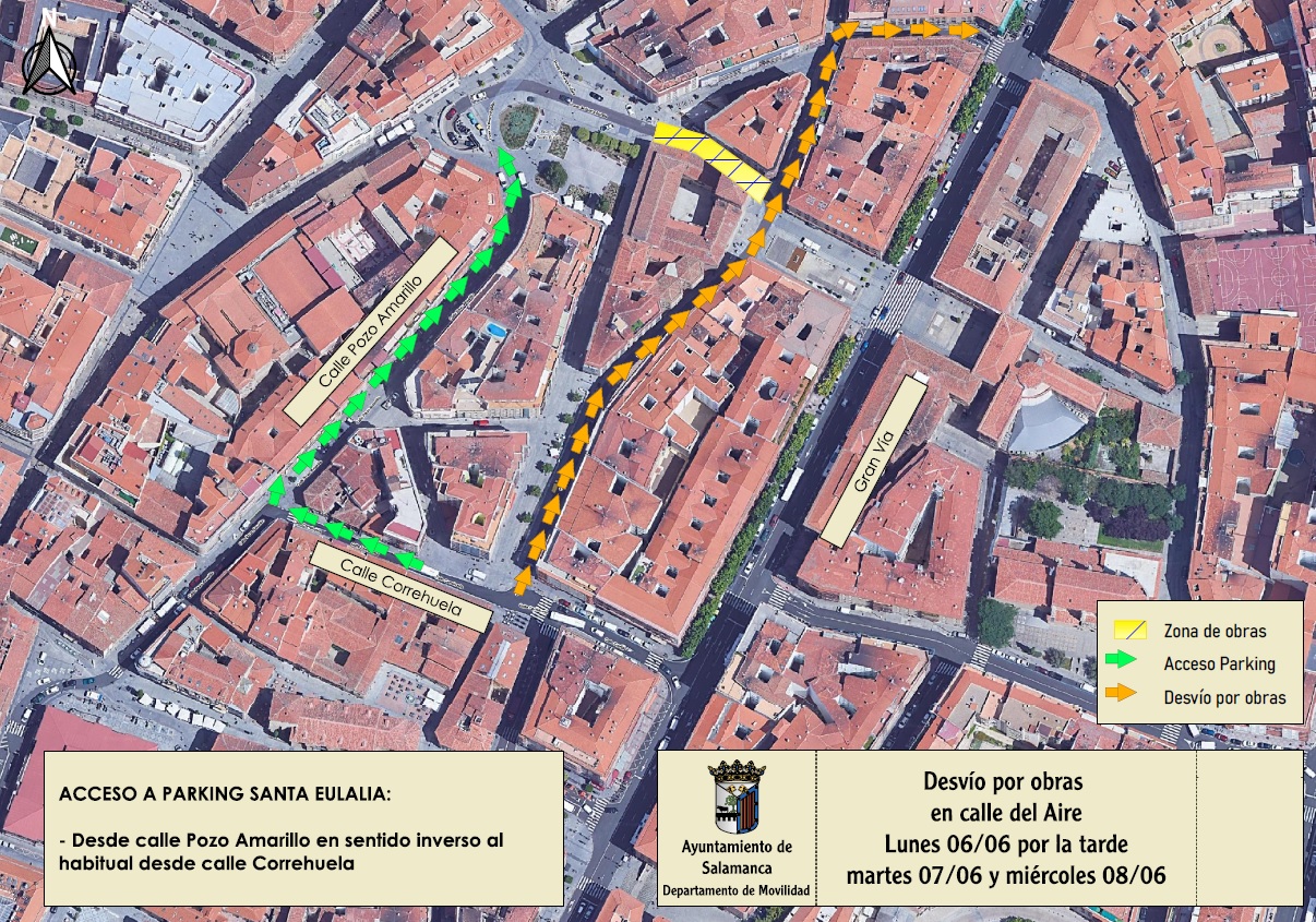 Cortes y desvios en la Plaza de Santa Eulalia