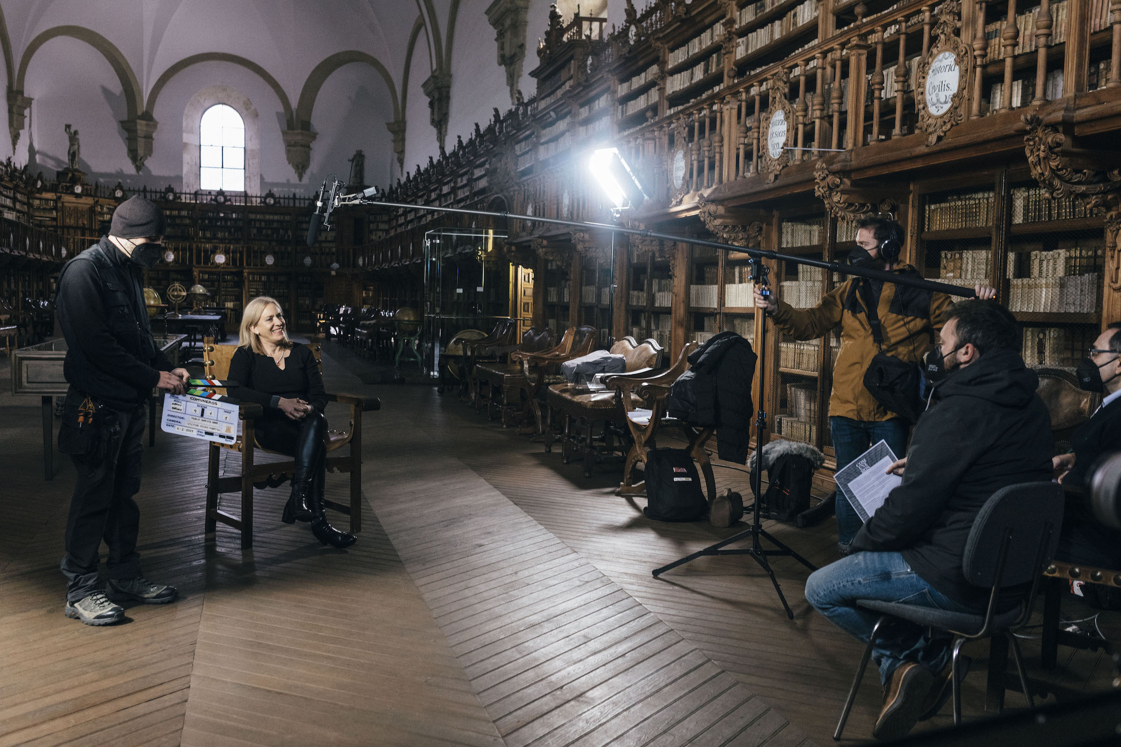 Imagen del rodaje de la pelicula documental  Comuneros