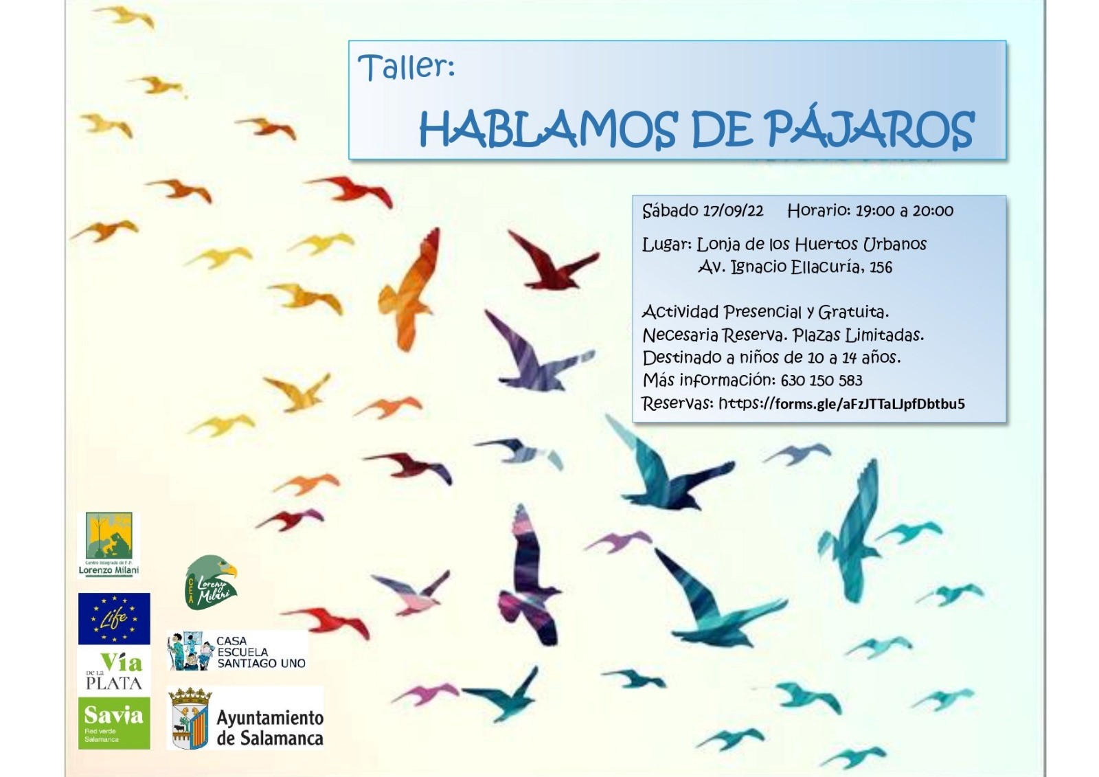 Cartel del nuevo taller formativo del Proyecto LIFE Via de la Plata