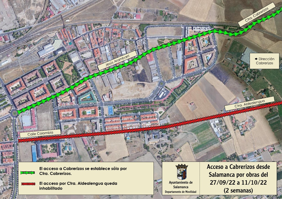 Plano con el corte de trafico