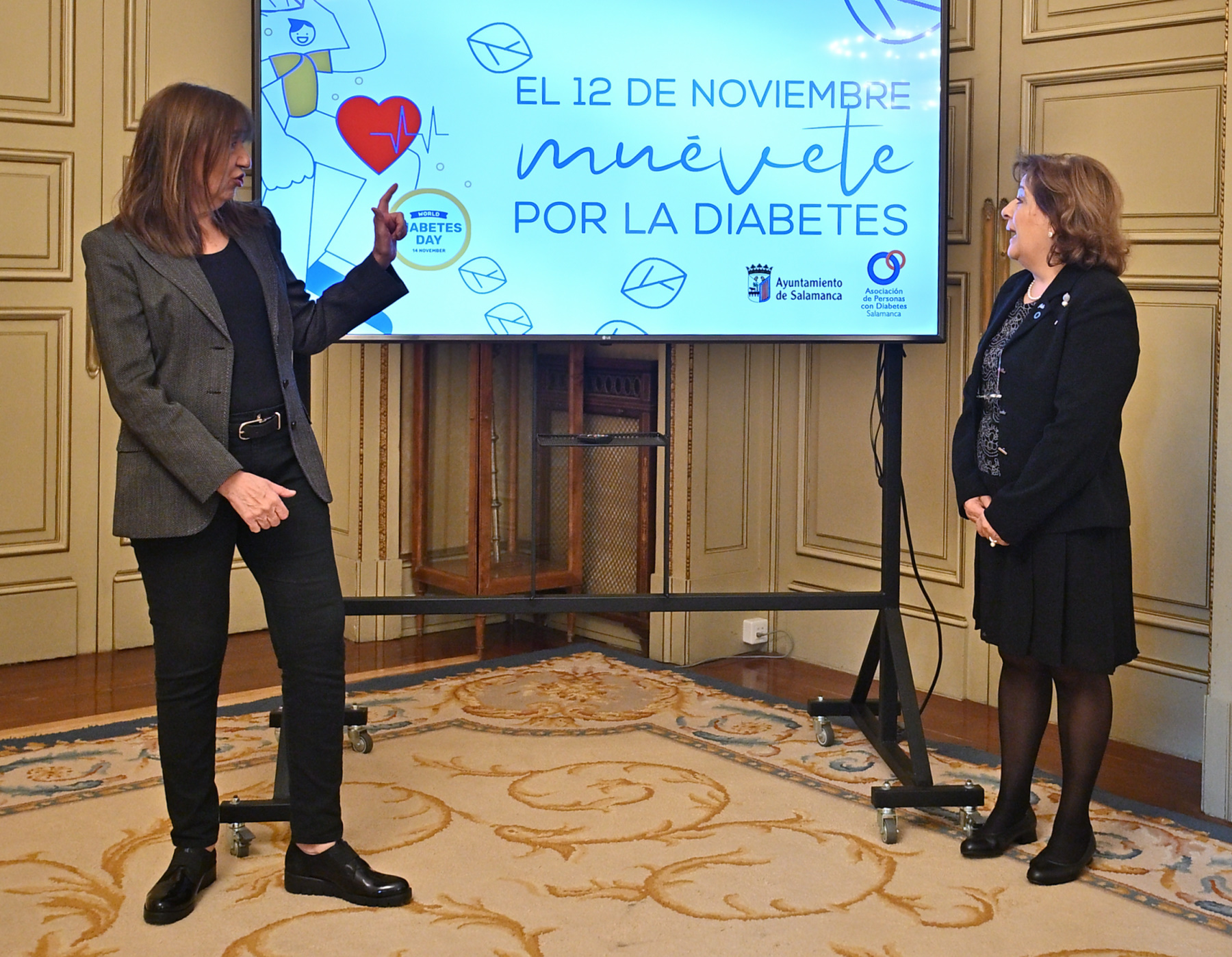 Maria Jose Fresnadillo junto Belen Bernal   Asociacion de Personas con Diabetes de Salamanca