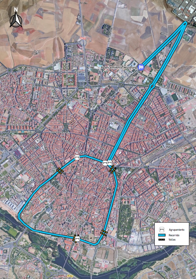 Mapa que indica la regulacion del trafico con motivo de la movilizacion a partir del lunes