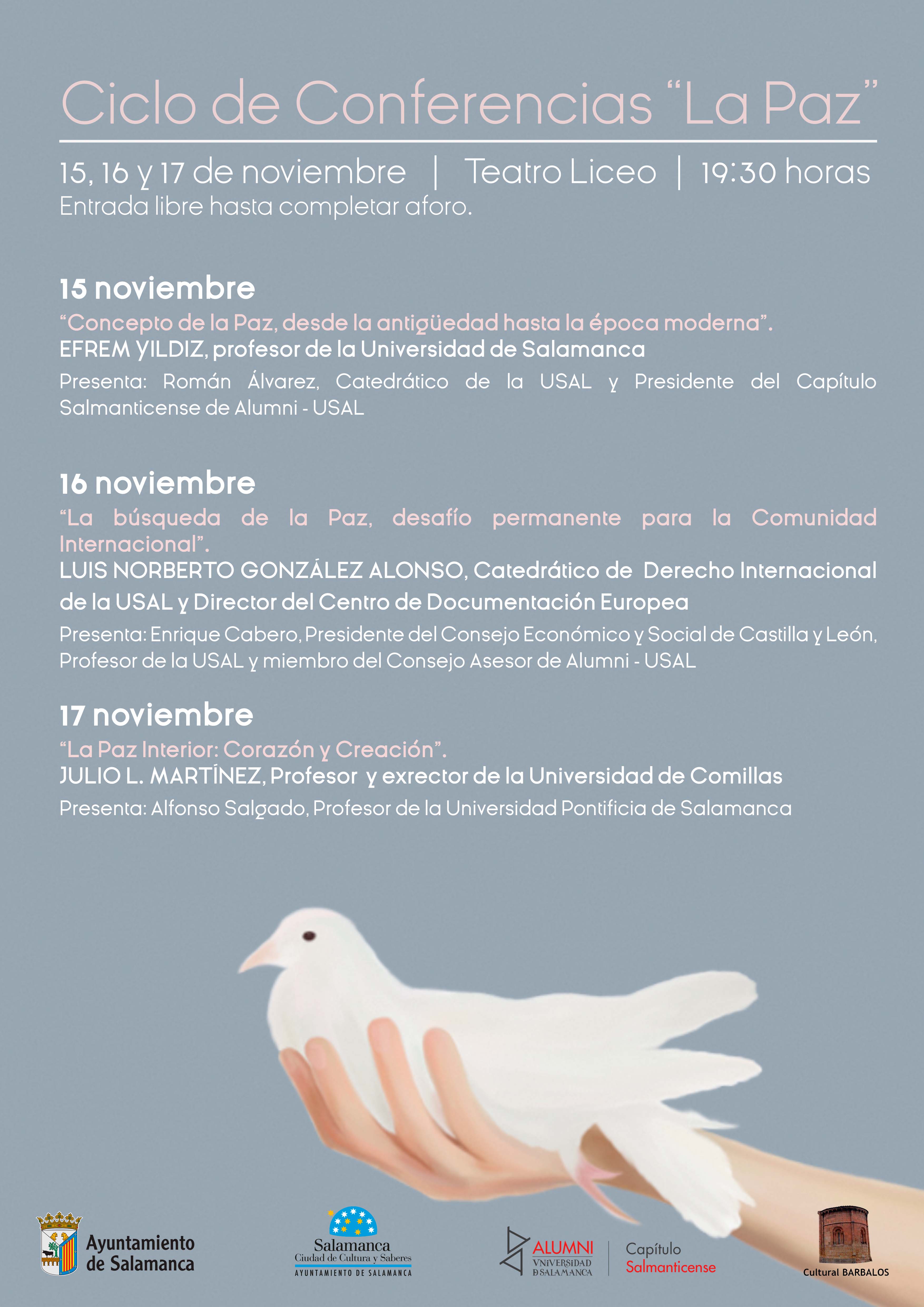 Ciclo de conferencias sobre  La Paz  en el Teatro Liceo