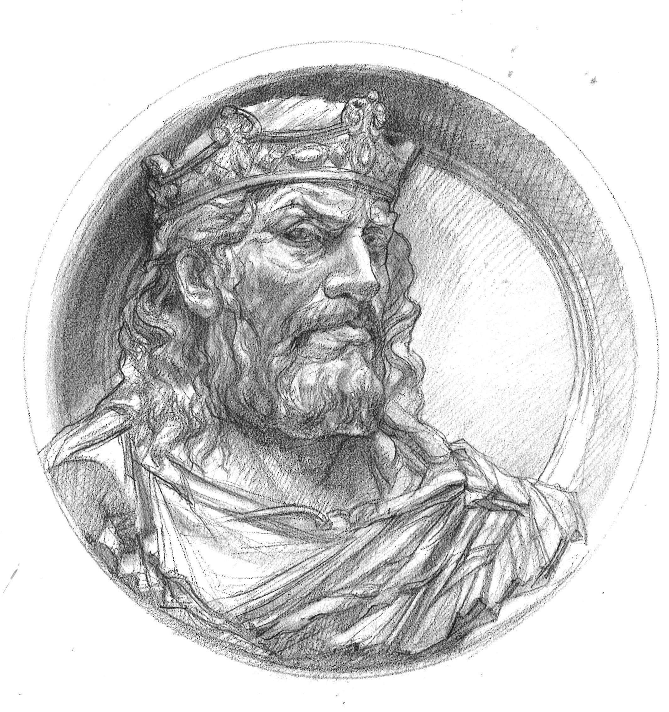 Boceto del medallon dedicado a Alfonso IX  que lucira en la Plaza Mayor