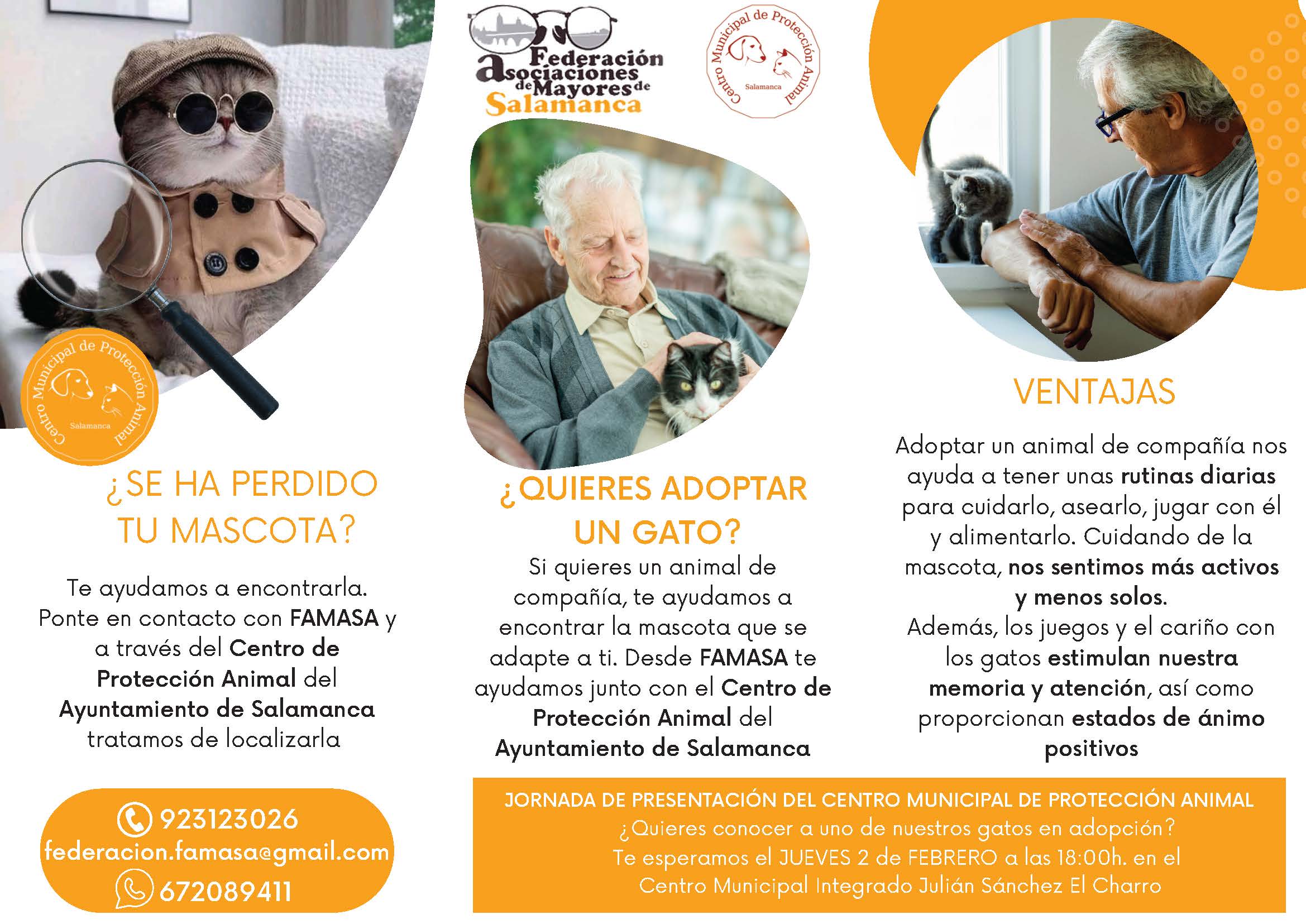 Jornada de divulgacion y adopcion de mascotas para personas mayores
