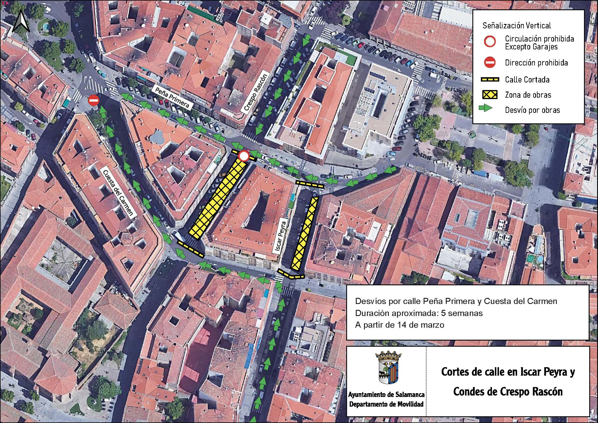 Cortes de trafico en la calle Condes de Crespo Rascon