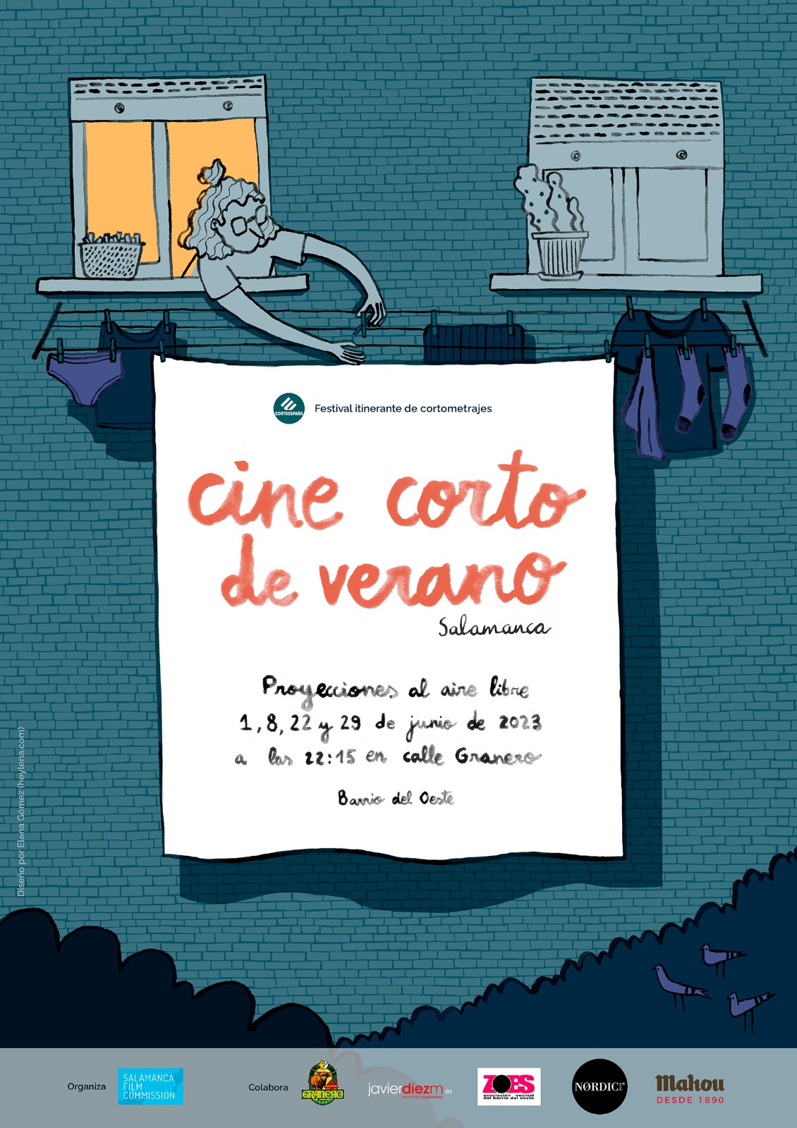 Cartel de una nueva edicion del Cine Corto de Verano de Salamanca
