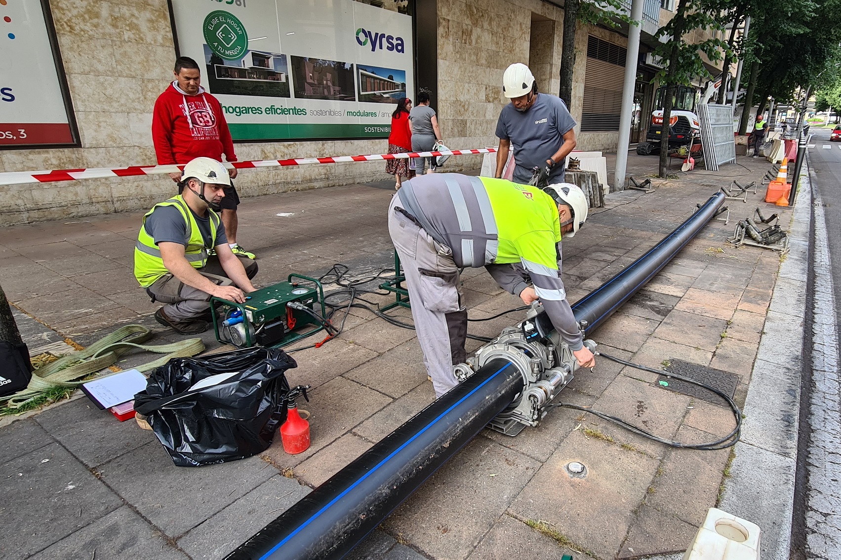 Inicio de los trabajos en el Paseo de la Estacion