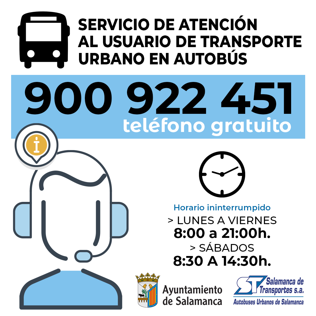 Telefono gratuito de atencion al usuario del transporte urbano en autobus