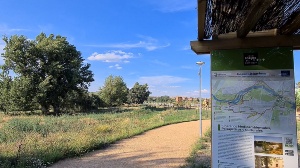 Punto de partida de una de las rutas junto a los Huertos Urbanos