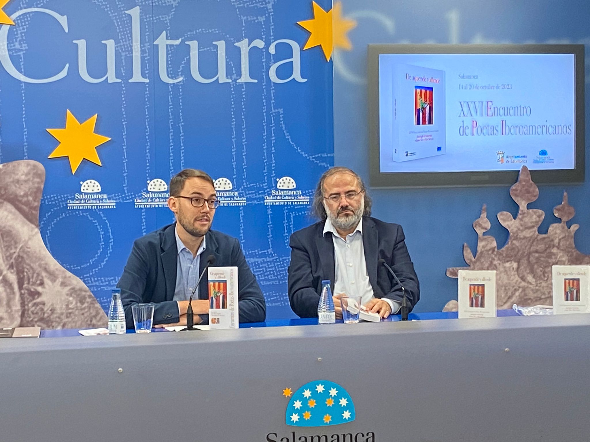 Angel Fernandez Silva y Alfredo Perez Alencart en la presentacion del encuentro