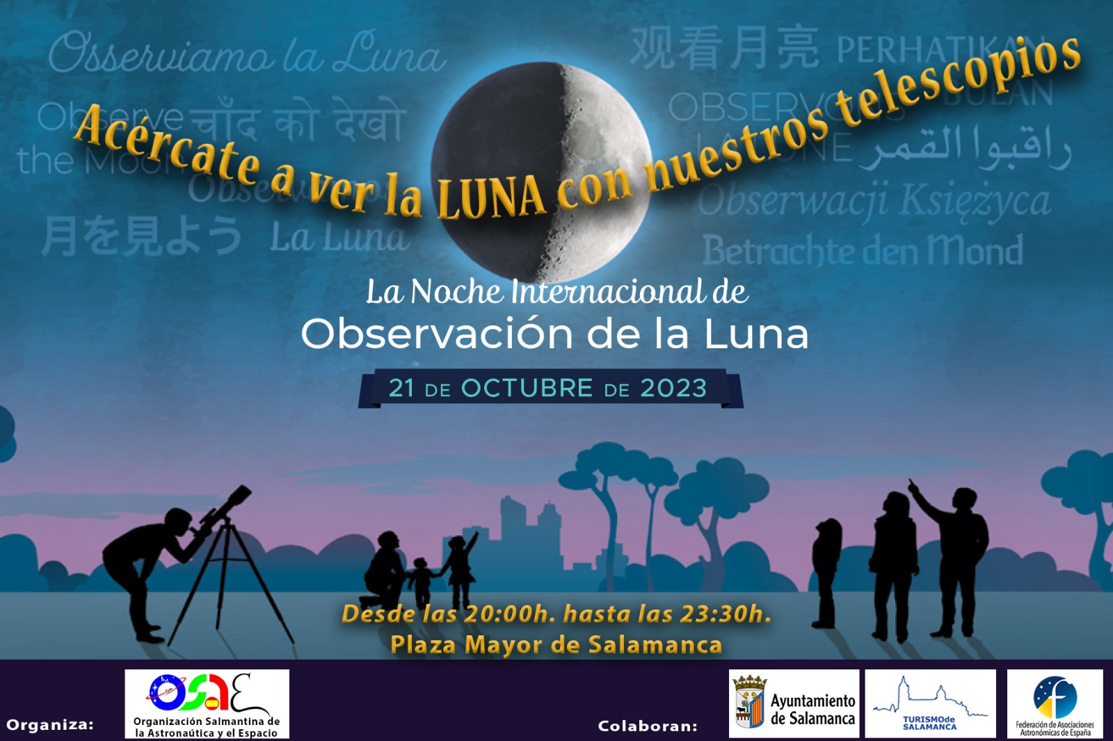 La Plaza Mayor acoge manana la XIV Noche Internacional de la Observacion de la Luna