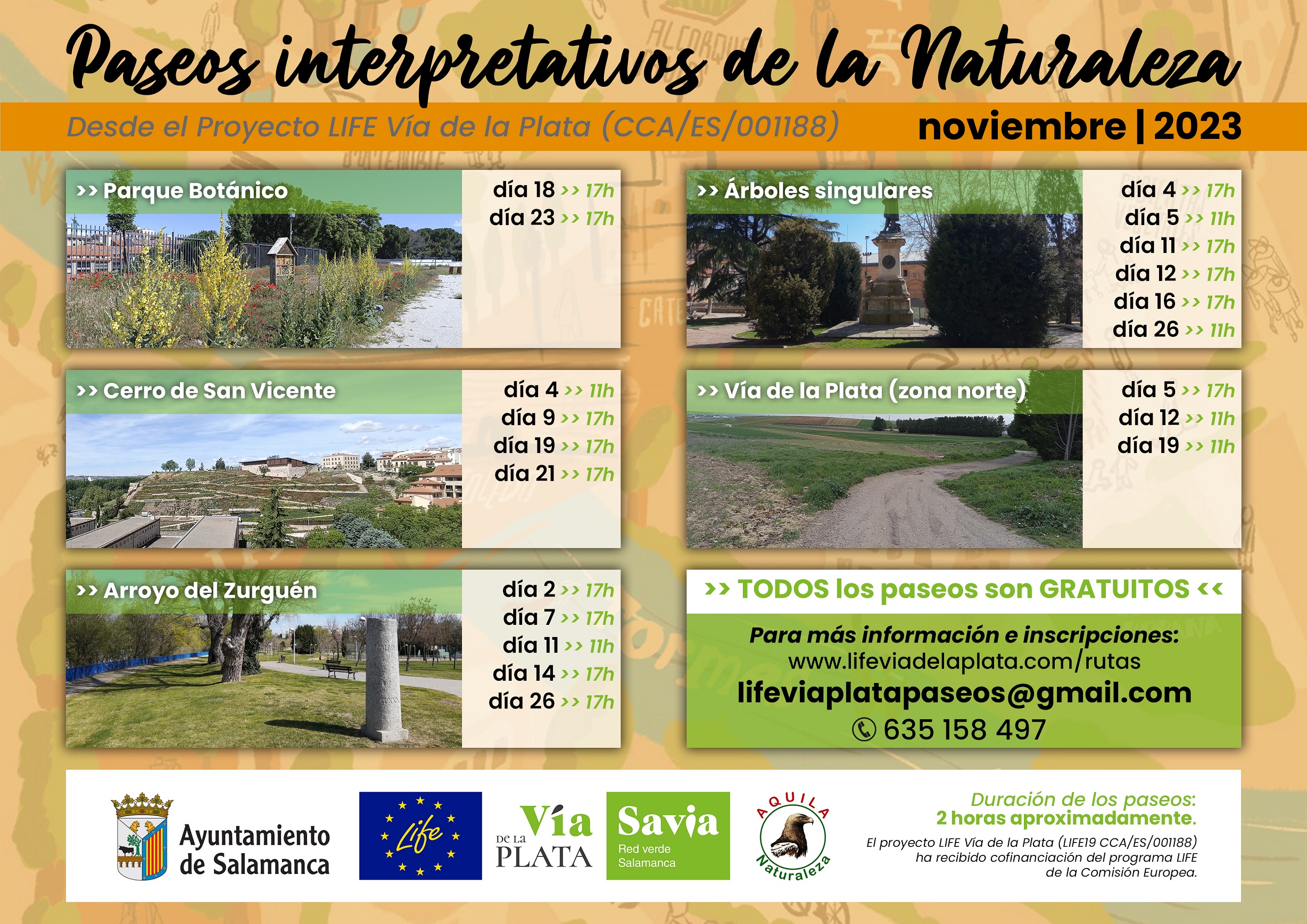 Paseos interpretativos de la naturaleza del proyecto LIFE Via de la Plata para noviembre