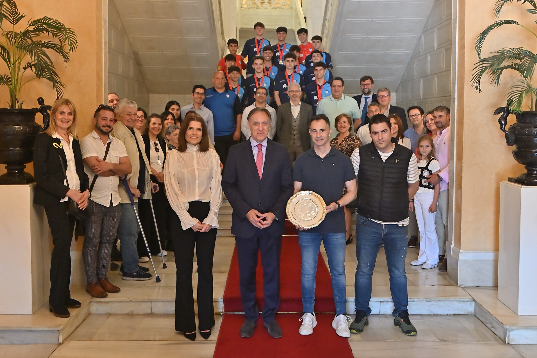 Recepcion al equipo juvenil del Unionistas de Salamanca Futbol Sala  subcampeon de Espana